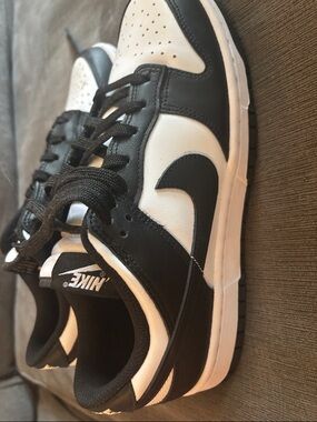 Nike Black and White Leather Low-Top Sneakers